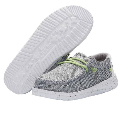 HEY DUDE WALLY YOUTH SOX STONE WHITE
