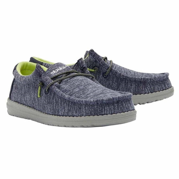 Hey Dude Children's Wally Stretch Navy Shoes