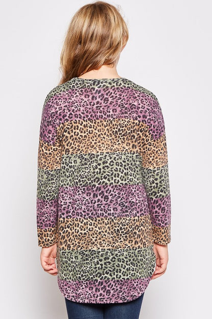 LEOPARD HIGH LOW TUNIC TOP
