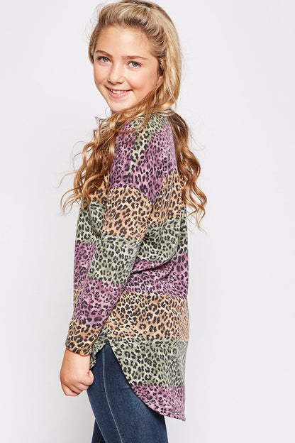 LEOPARD HIGH LOW TUNIC TOP