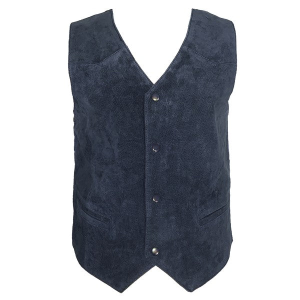 Suede Snap Front Pocket Western Vest