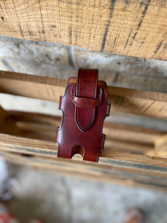 Smooth Leather Clip Cell Phone Case