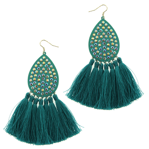 Rhinestone Tassel Earrings
