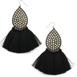 Rhinestone Tassel Earrings