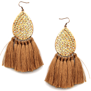 Rhinestone Tassel Earrings