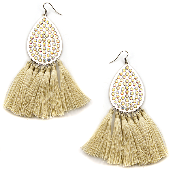 Rhinestone Tassel Earrings