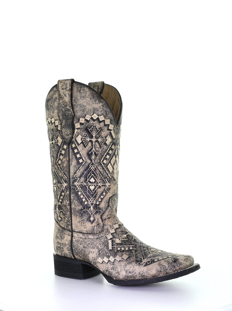 Corral Sand Embroidered Square Toe Boot