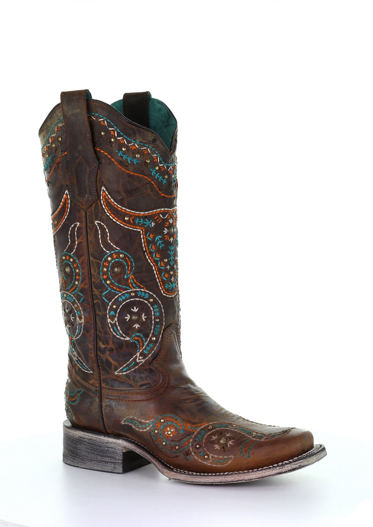 CORRAL LADIES HONEY EMBROIDERED BOOT