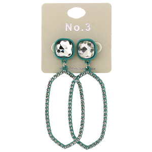 GEM STONE HEX DROP EARRINGS