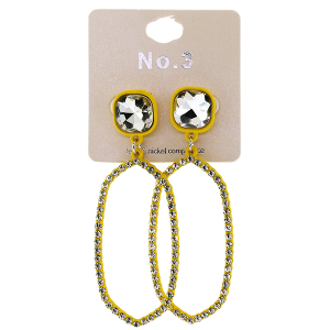 GEM STONE HEX DROP EARRINGS