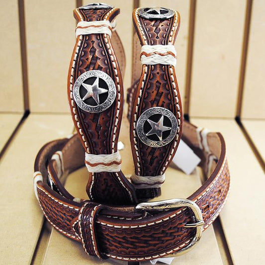 IRON STAR SCALLOPED TOOLED BELT