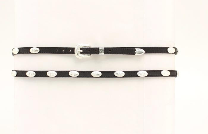 Black Leather Concho Hatband