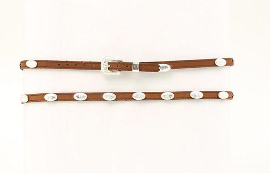 BROWN LEATHER CONCHO HATBAND