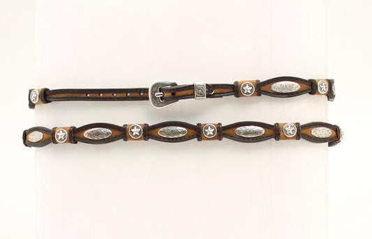 STAR LEATHER SCALLOPED HATBAND