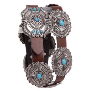 BROWN TURQUOISE CONCHO BELT