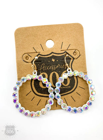 OPEN CIRCLE EARRING WITH CRYSTALS