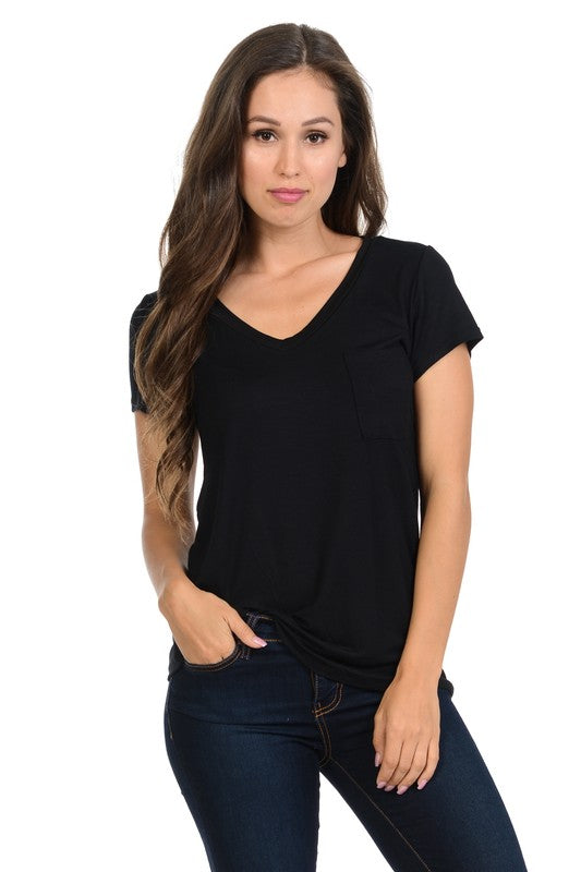 V-NECK POCKET TEE