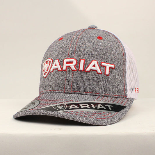 Ariat Grey/Red Logo Cap