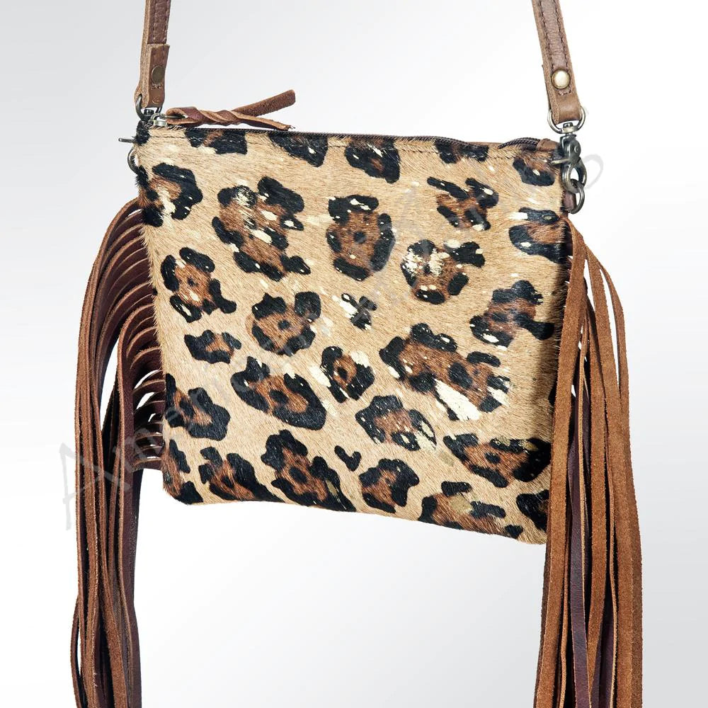 AMERICAN DARLING CHEETAH FRINGE PURSE