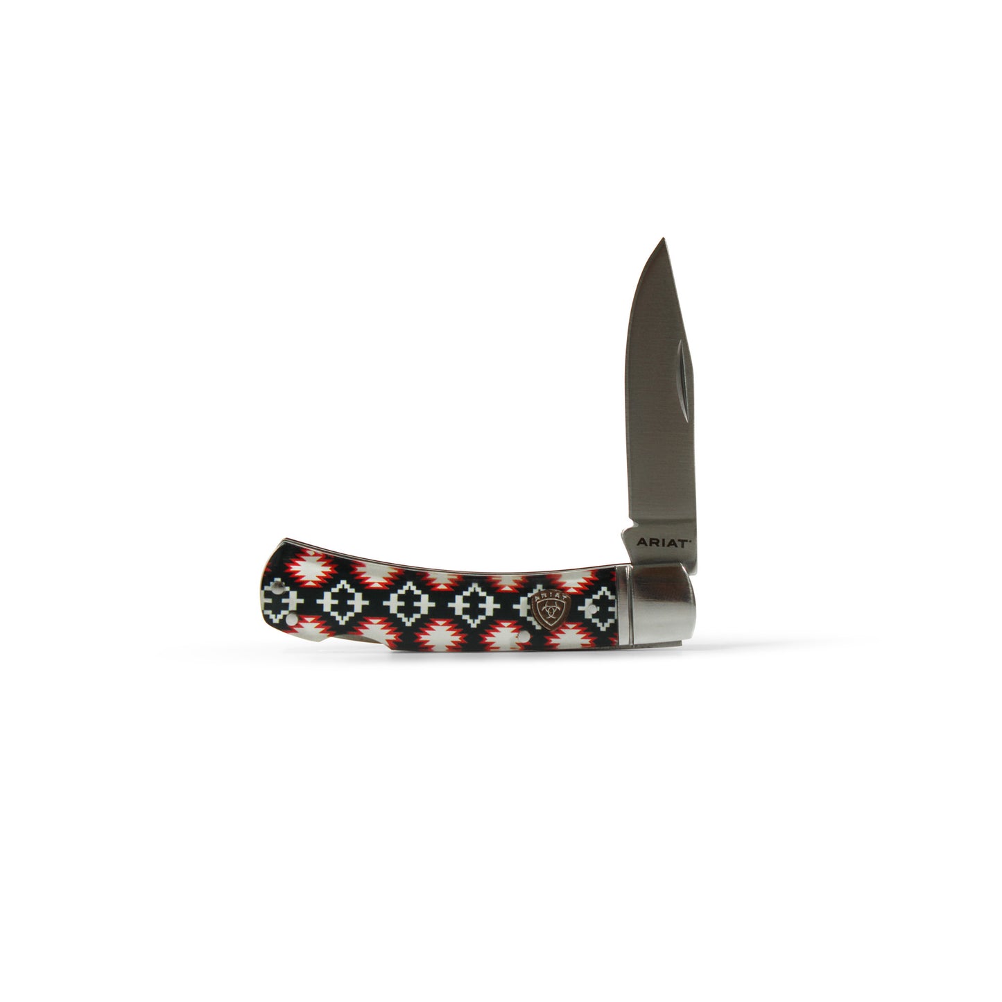 ARIAT BLACK AZTEC LARGE 3" SMOOTH BLADE KNIFE