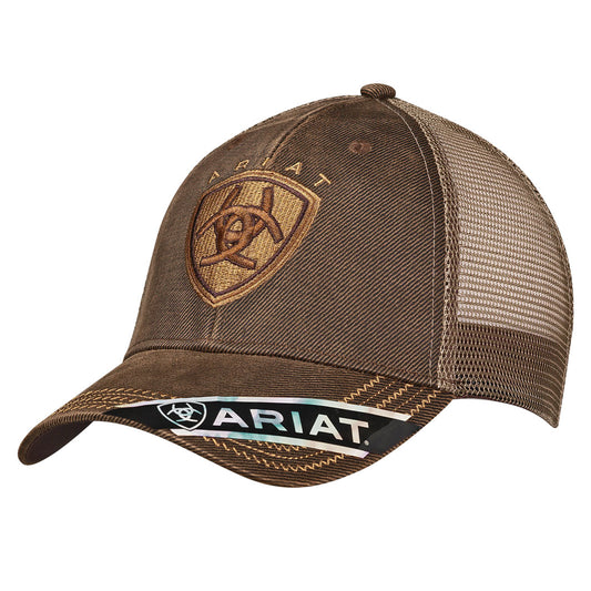 Ariat Brown Oil Skin Shield Logo Cap