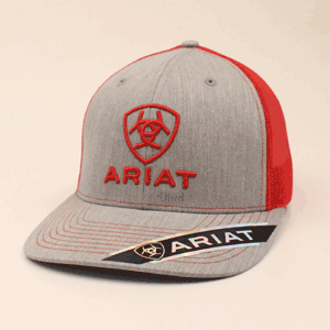 ARIAT RED LOGO GREY CAP