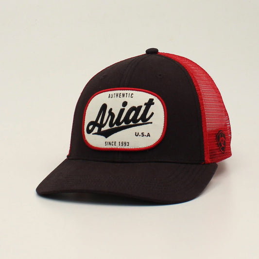 ARIAT BLACK/RED OVAL LOGO CAP