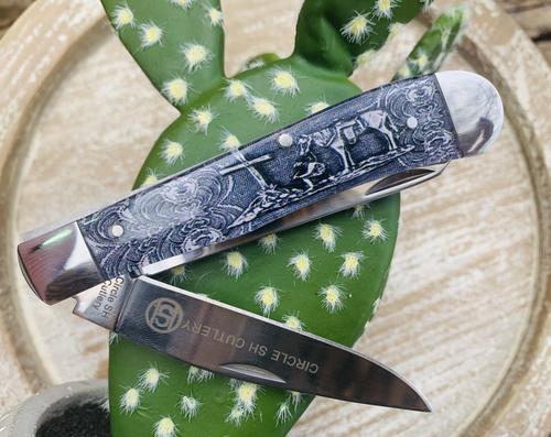 CIRCLE SH KNIFE PRAYING COWBOY