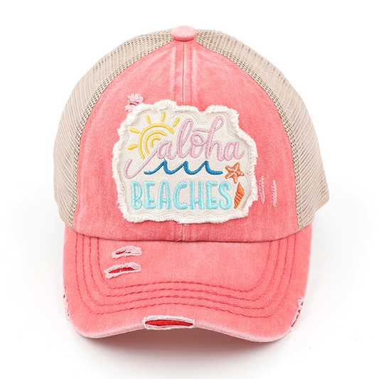 ALOHA BEACHES CRISS CROSS PONY CAP