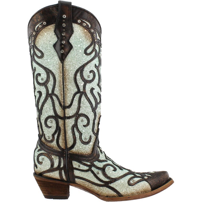 CORRAL LADIES SKY BLUE GLITTER BOOT
