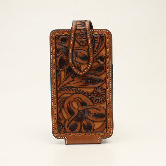 TAN FLORAL EMBOSSED CELL PHONE CASE