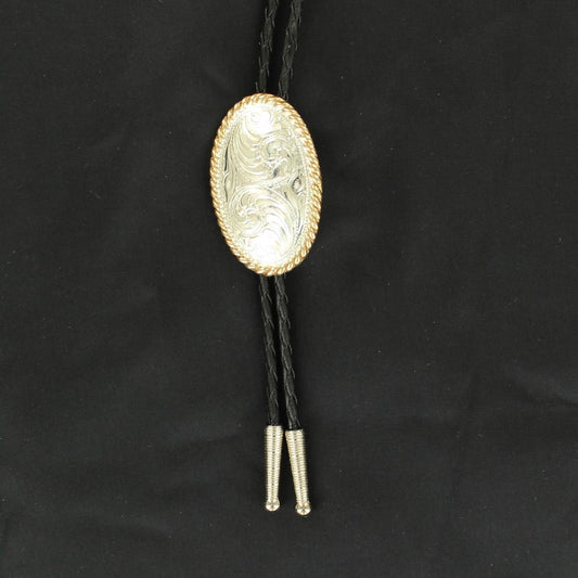Crumrine Oval Silver Bolo Tie