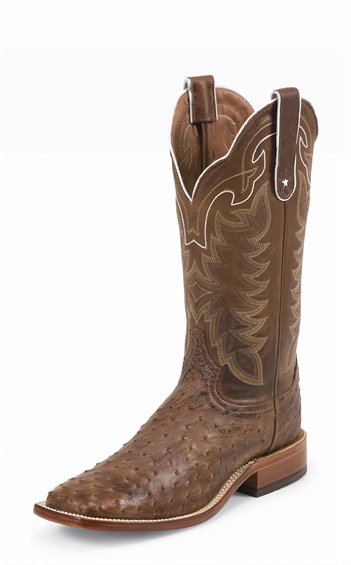 TONY LAMA HAYS CHOCOLATE VINTAGE FULL QUILL OSTRICH BOOT