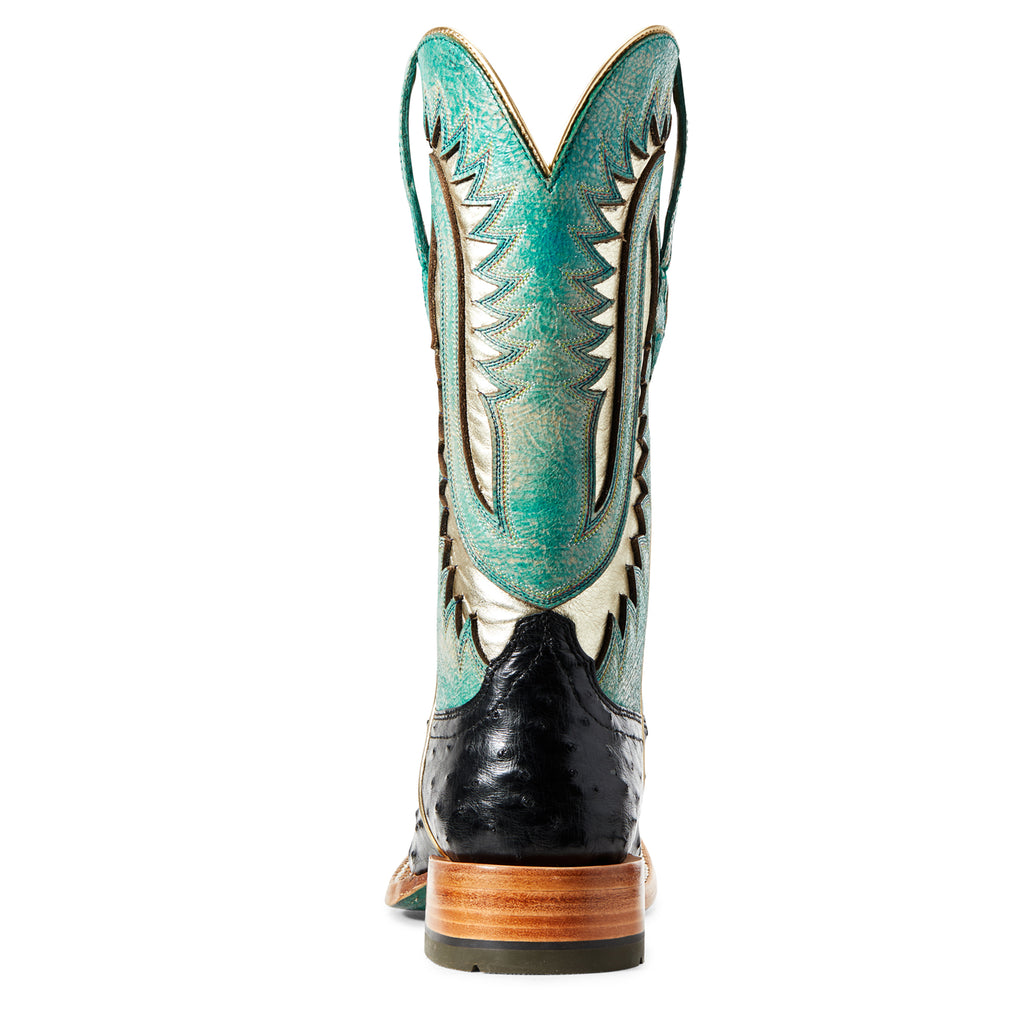 ARIAT LADIES SILVERADO BLACK FULL QUILL OSTRICH BOOT