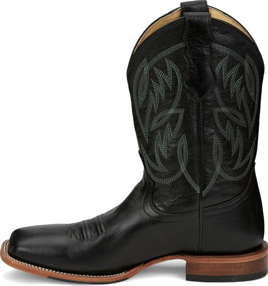 JUSTIN GEORGE STRAIT CHECK YES BLACK ROUND TOE BOOT