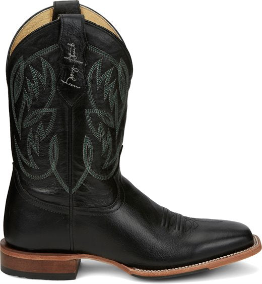 JUSTIN GEORGE STRAIT CHECK YES BLACK ROUND TOE BOOT