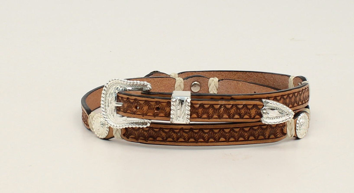 TAN RAWHIDE CONCHO HAT BAND