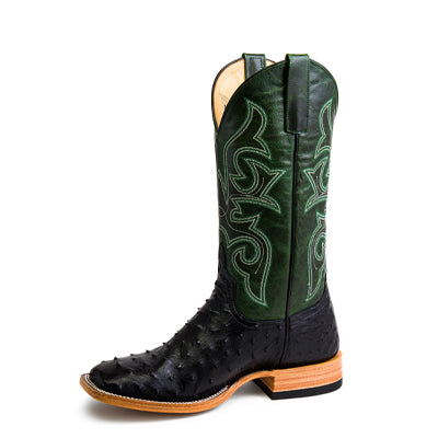 Horse Power Black Full Quill Ostrich Boot