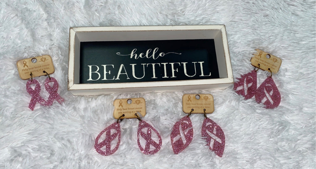 PINK PANACHE BREAST CANCER EARRINGS