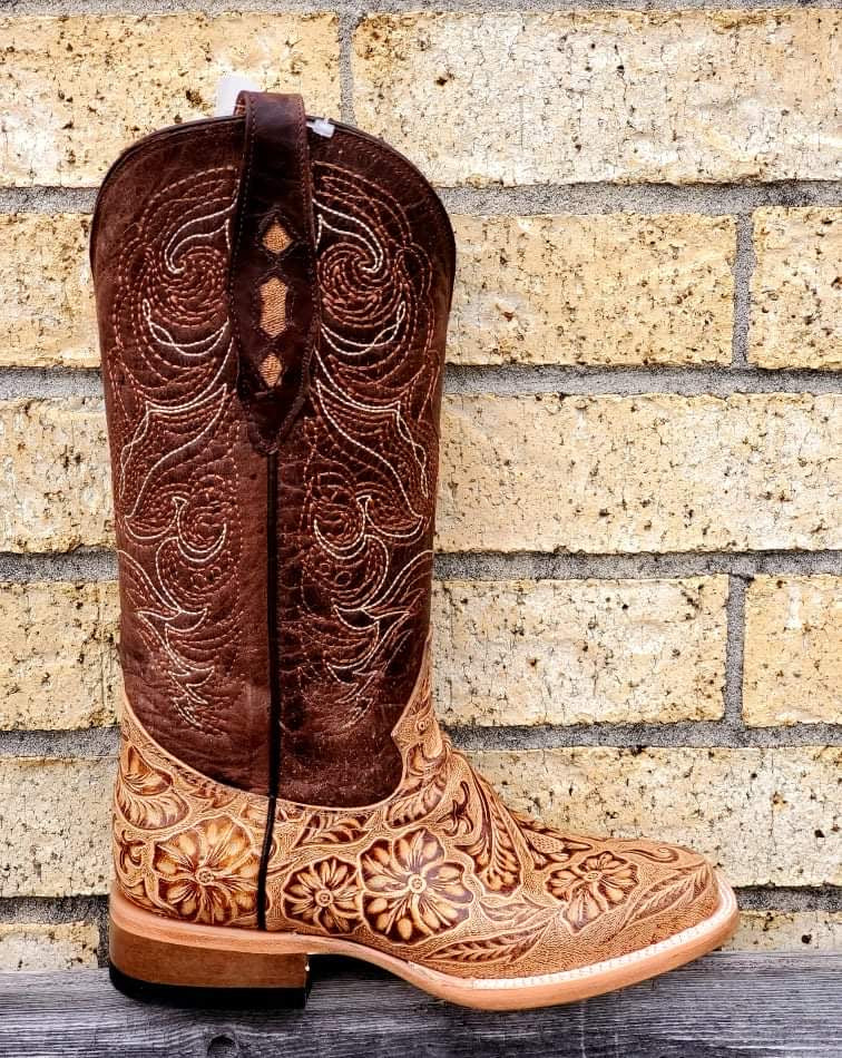 COWTOWN NATURAL ORYX TOOLED BOOT