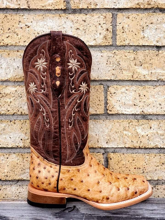 COWTOWN CAMEL OSTRICH PRINT BOOT