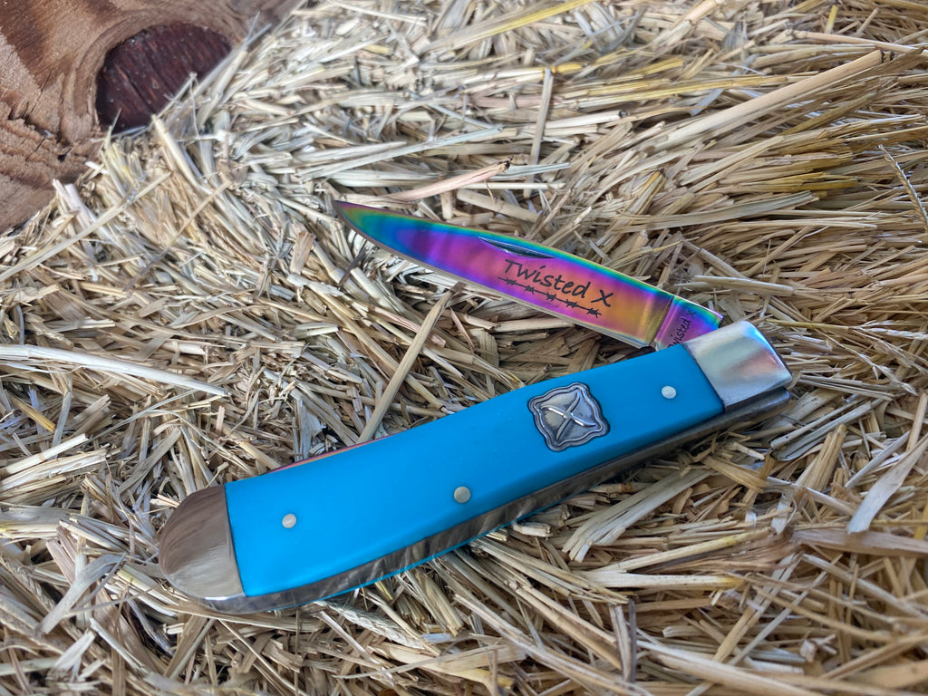 Twisted X Rainbow Blade Turquoise Knife