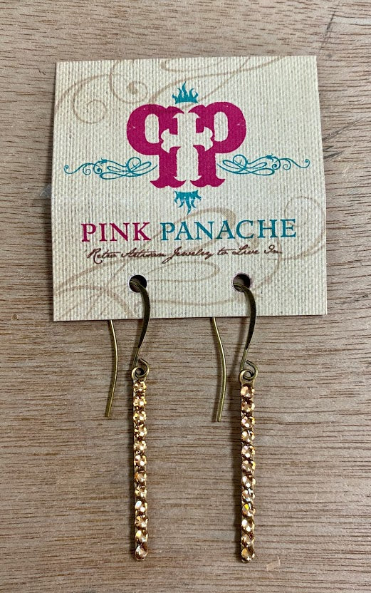 PINK PANACHE GOLD BAR EARRINGS