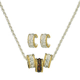 Topaz Crystal Shine Triple Rings Jewelry Set