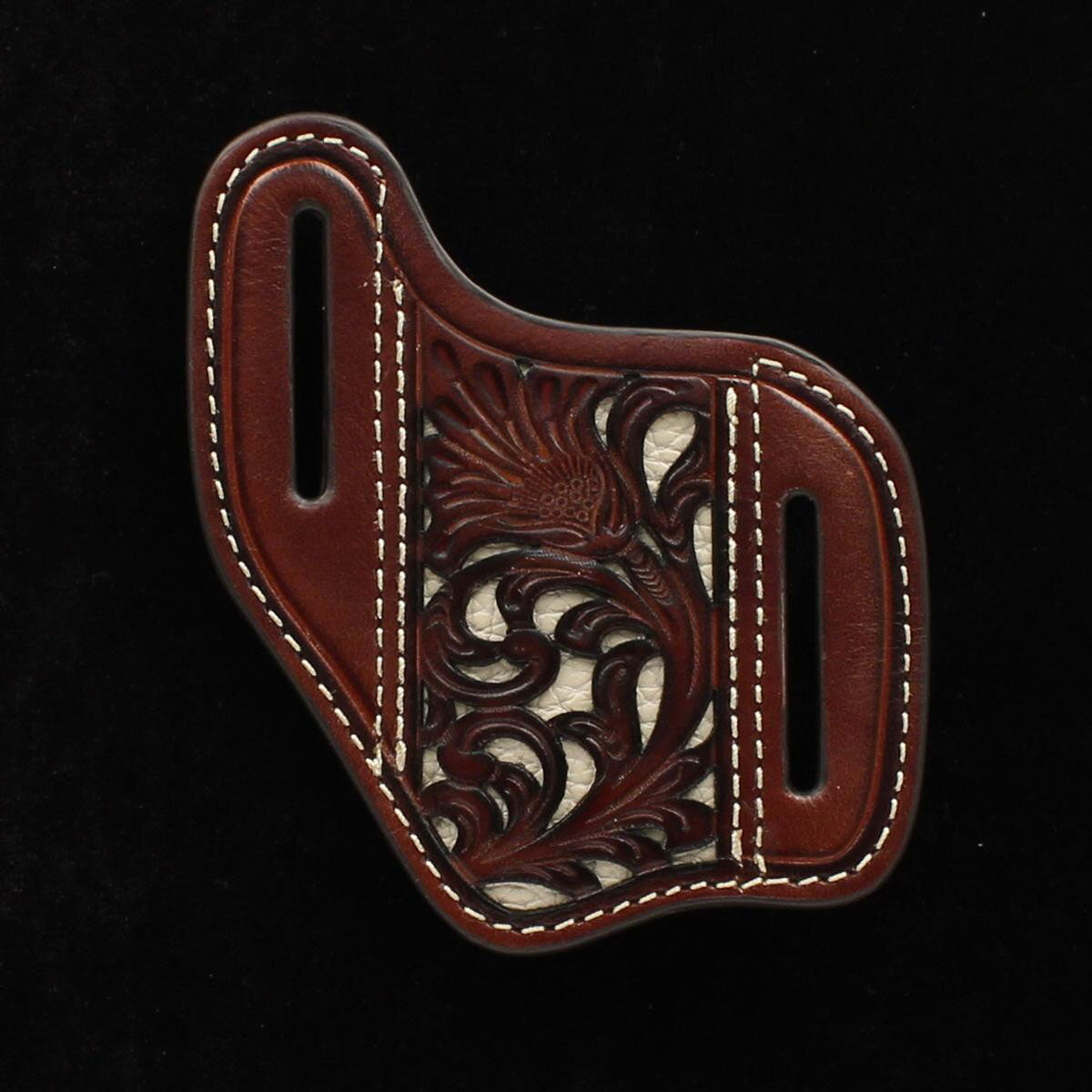 Brown and Ivory Leather Knife Sheath
