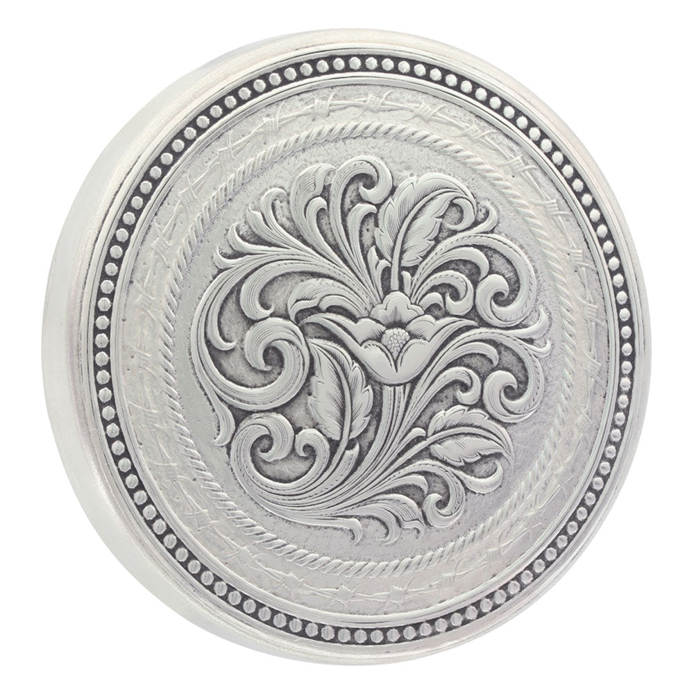 Montana Silversmiths Floral Barbed Wire Snuff Lid