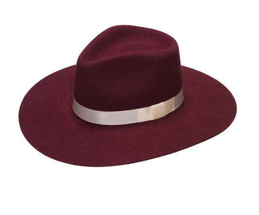 PINCH FRONT BURGUNDY HAT