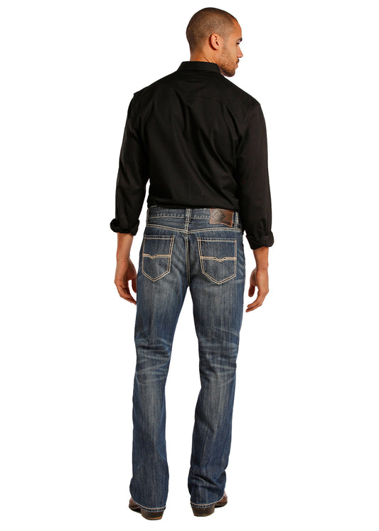 ROCK & ROLL DOUBLE BARREL MEDIUM WASH STRAIGHT LEG JEAN