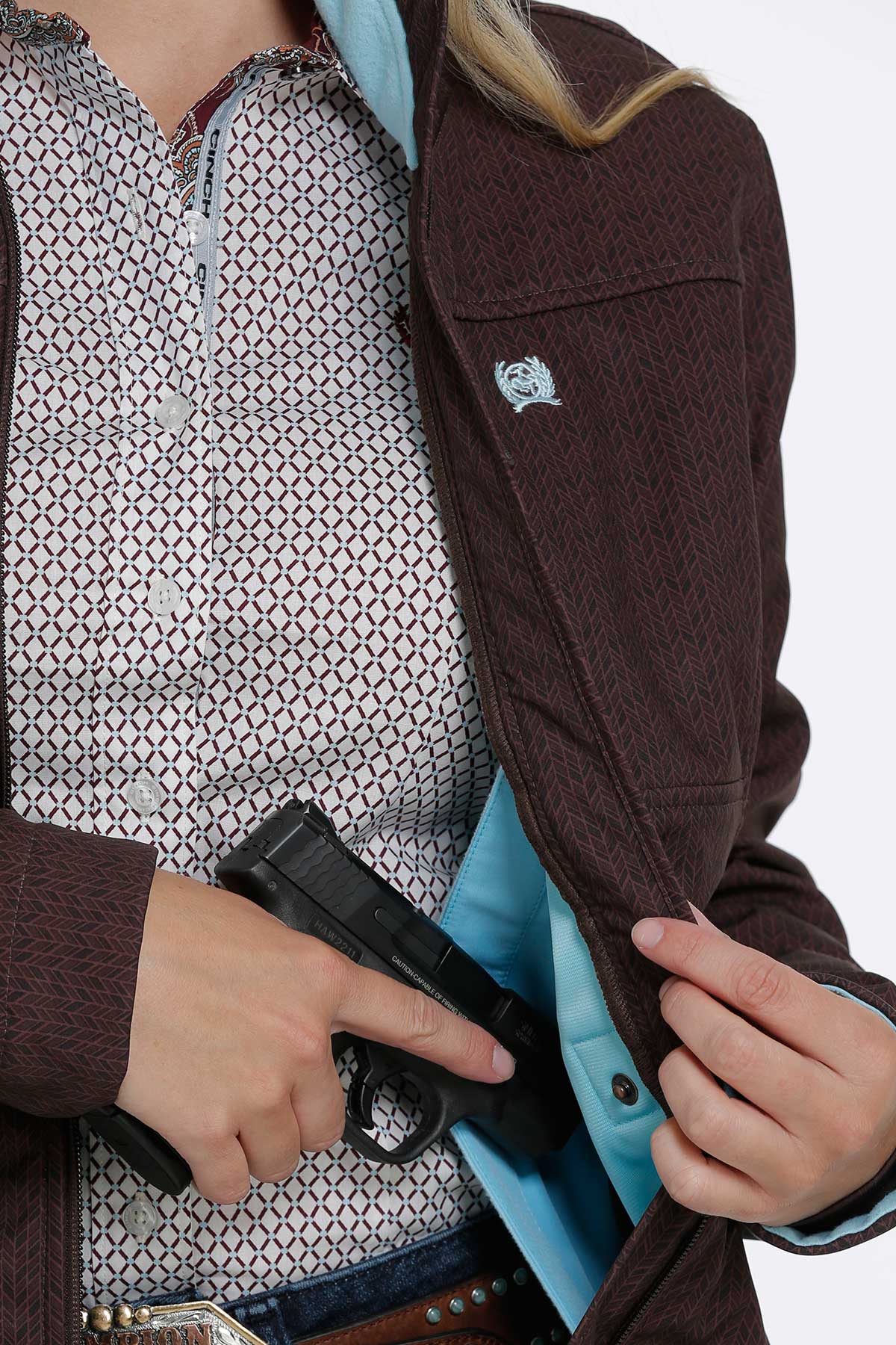 CINCH BROWN CONCEALED CARRY BONDED JACKET
