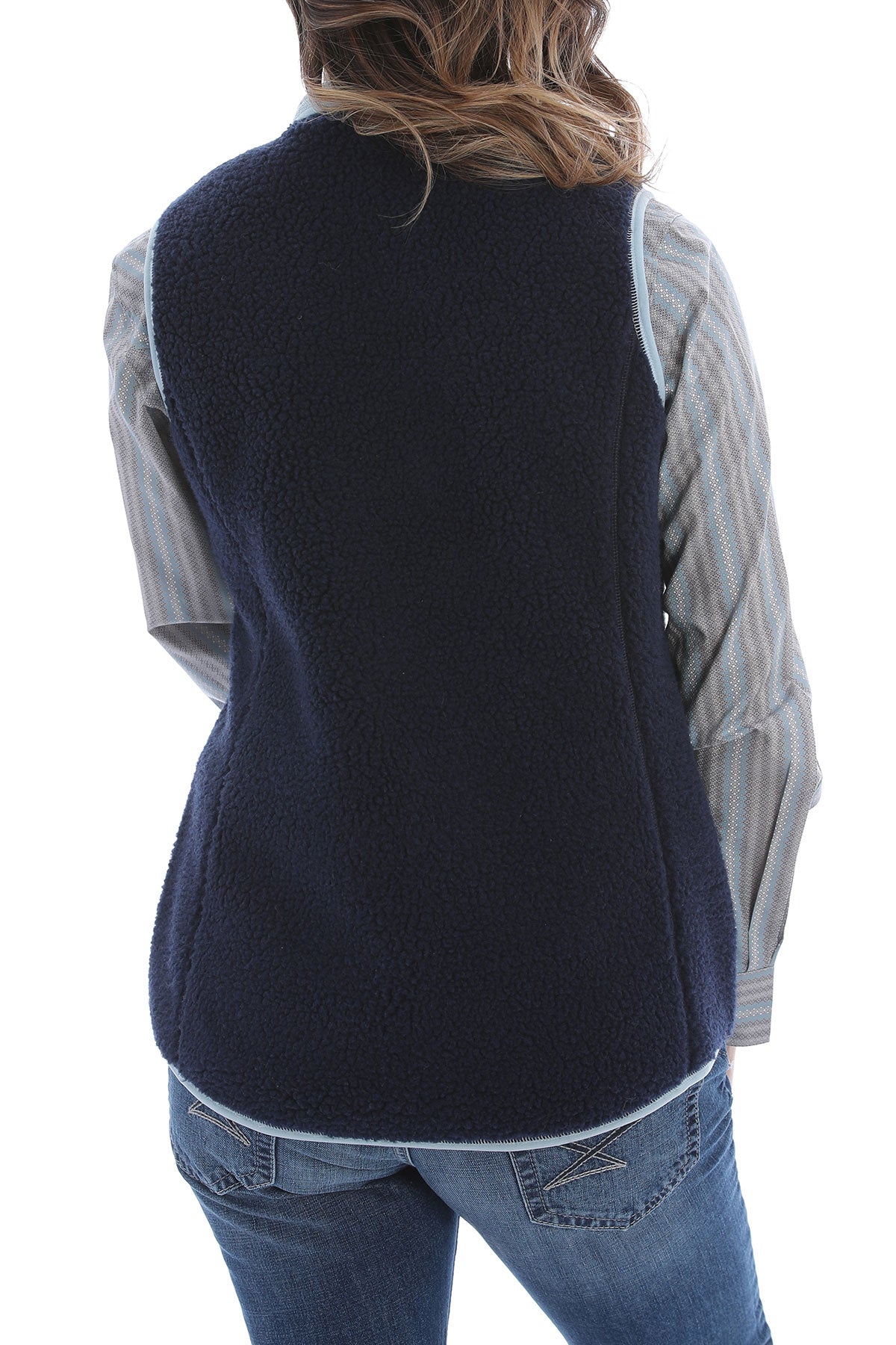 CINCH LADIES NAVY BLUE SHERPA VEST